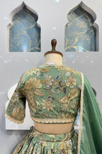 "SAGE GREEN GRACE LEHENGA" image 5