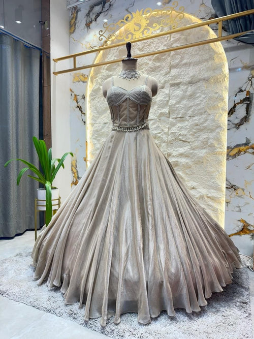 "CHAMPAGNE ELEGANCE DESIGNER LEHENGA" image 0