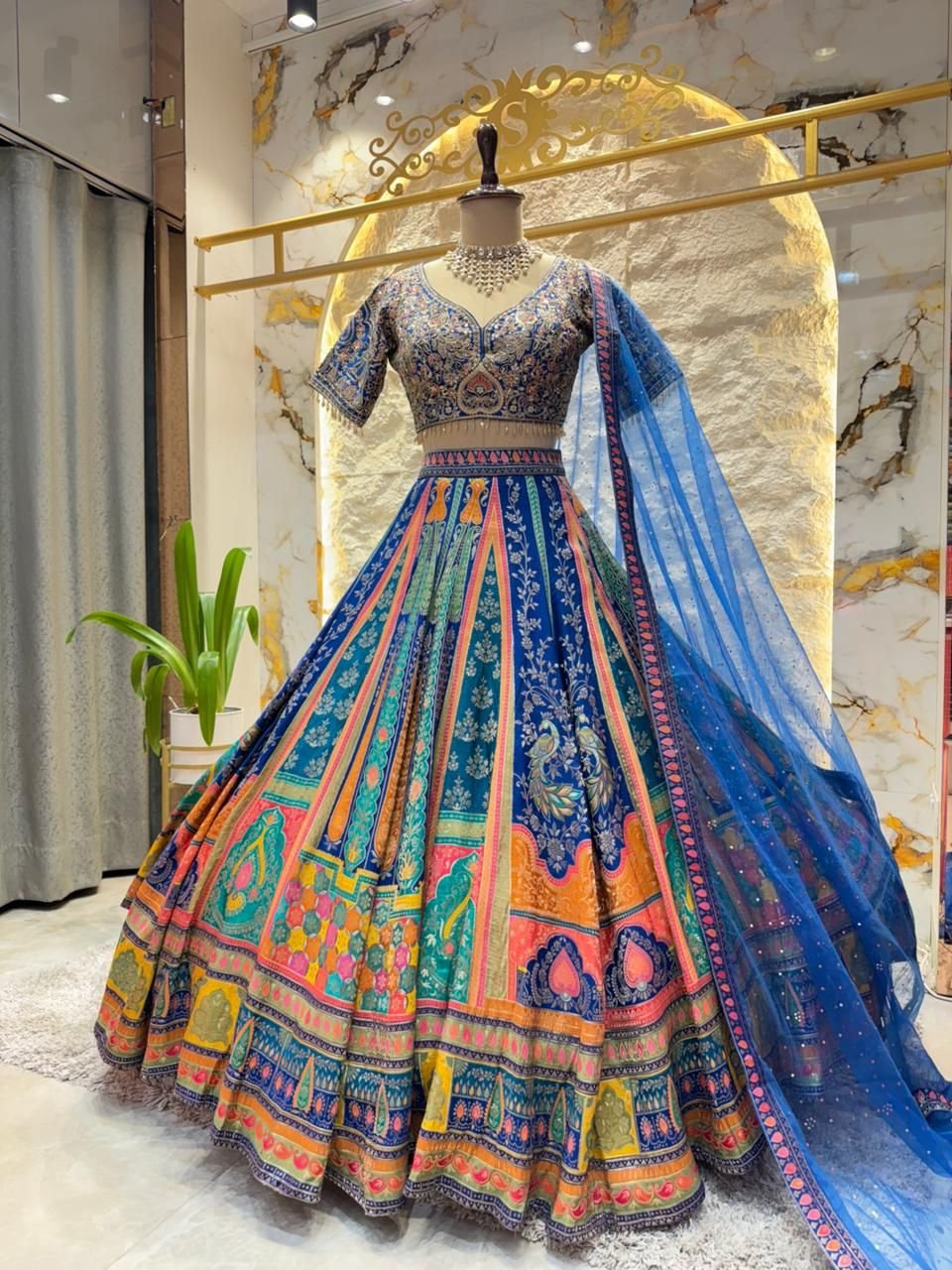 "ROYAL MOSAIC PRINTED LEHENGA" image 0