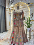 "NOOR-E PASTEL EMBROIDERED SHARARA" image 0