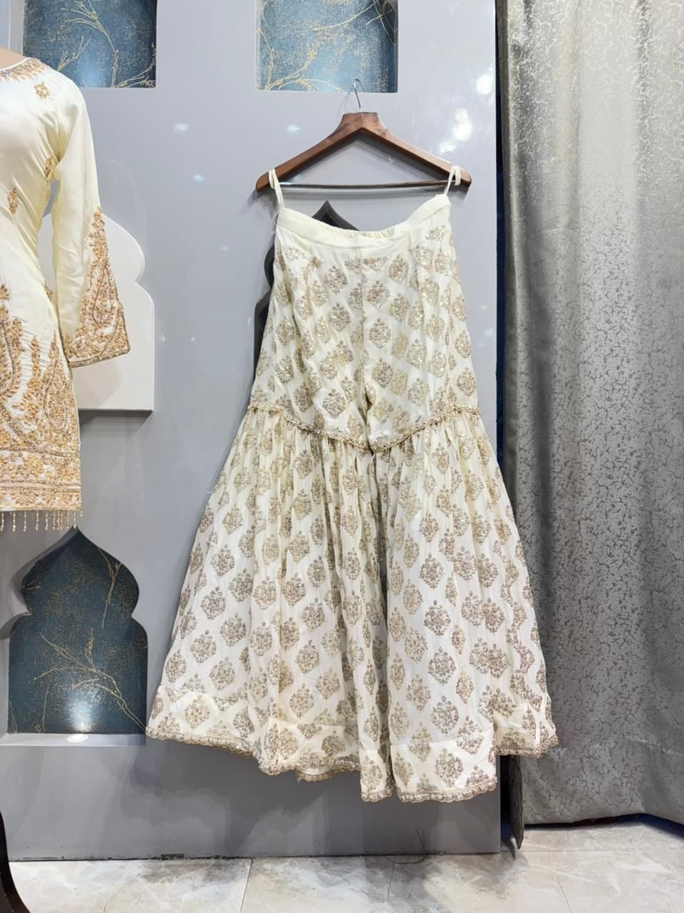 "IVORY GOLD ROYAL SHARARA GARARA SUIT" image 4