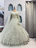 "MINT ELEGANCE EMBROIDERED LEHENGA" image 1