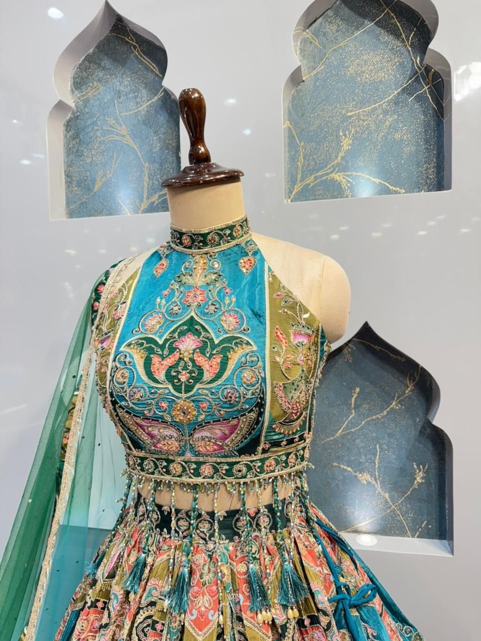 "ROYAL TURQUOISE HERITAGE LEHENGA" image 2