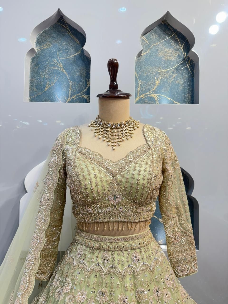 "SAGE GOLD ROYAL LEHENGA" image 1