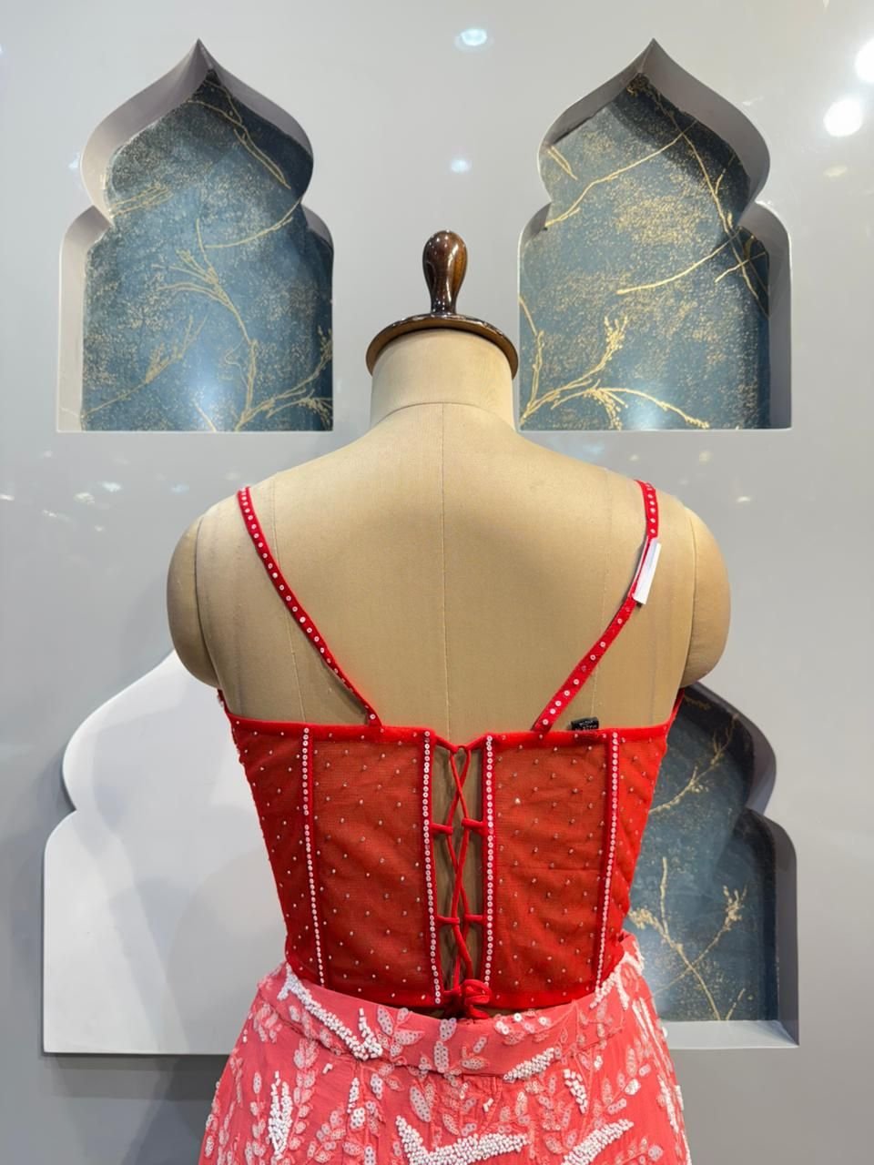 "SCARLET GLAM EMBELLISHED INDO-WESTERN" image 4
