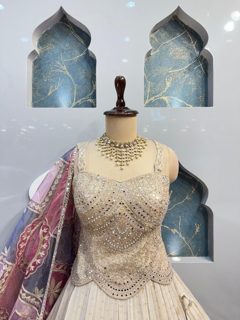"IVORY REGAL EMBELLISHED LEHENGA" image 1