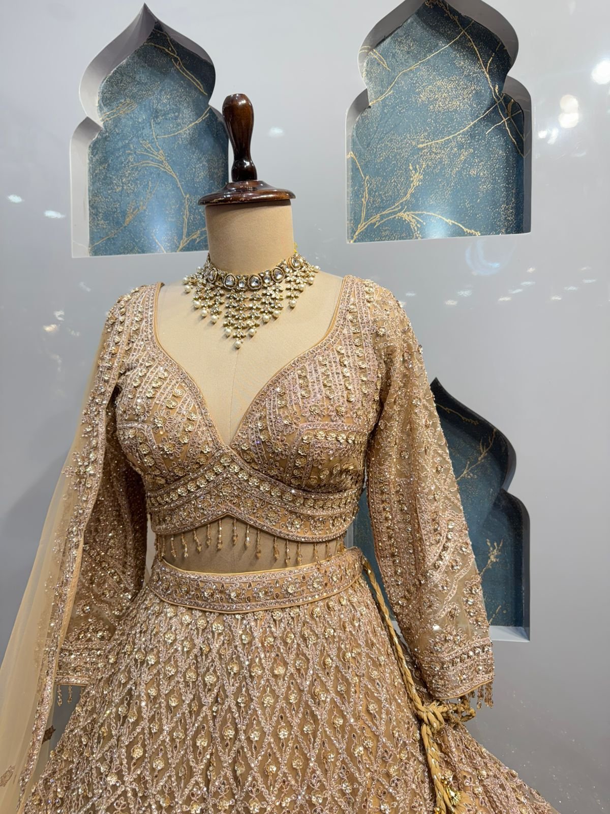 "ROYAL GOLD HAND EMBROIDERED LEHENGA" image 2