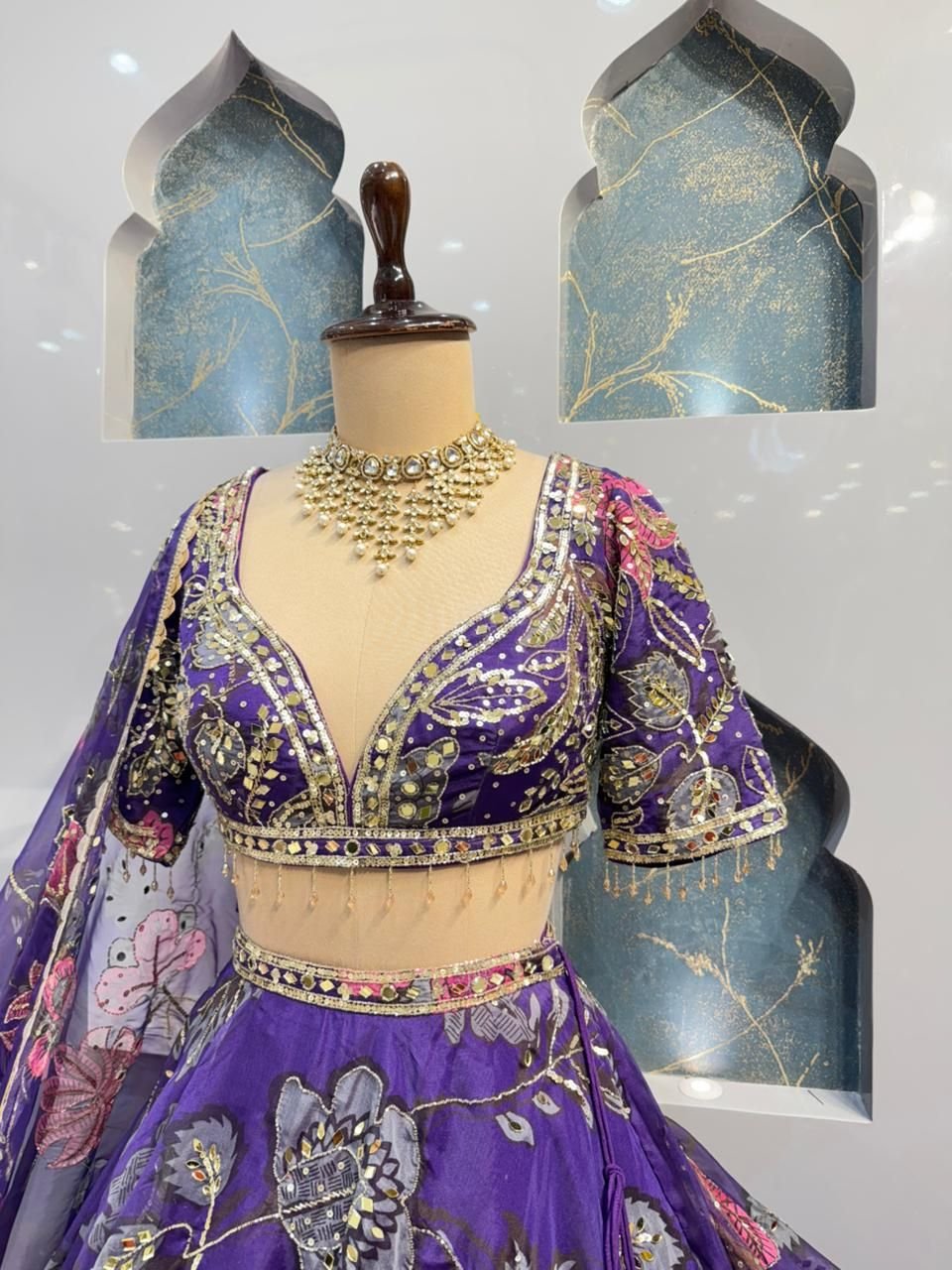 "ROYAL VIOLET BLOOM LEHENGA" image 2