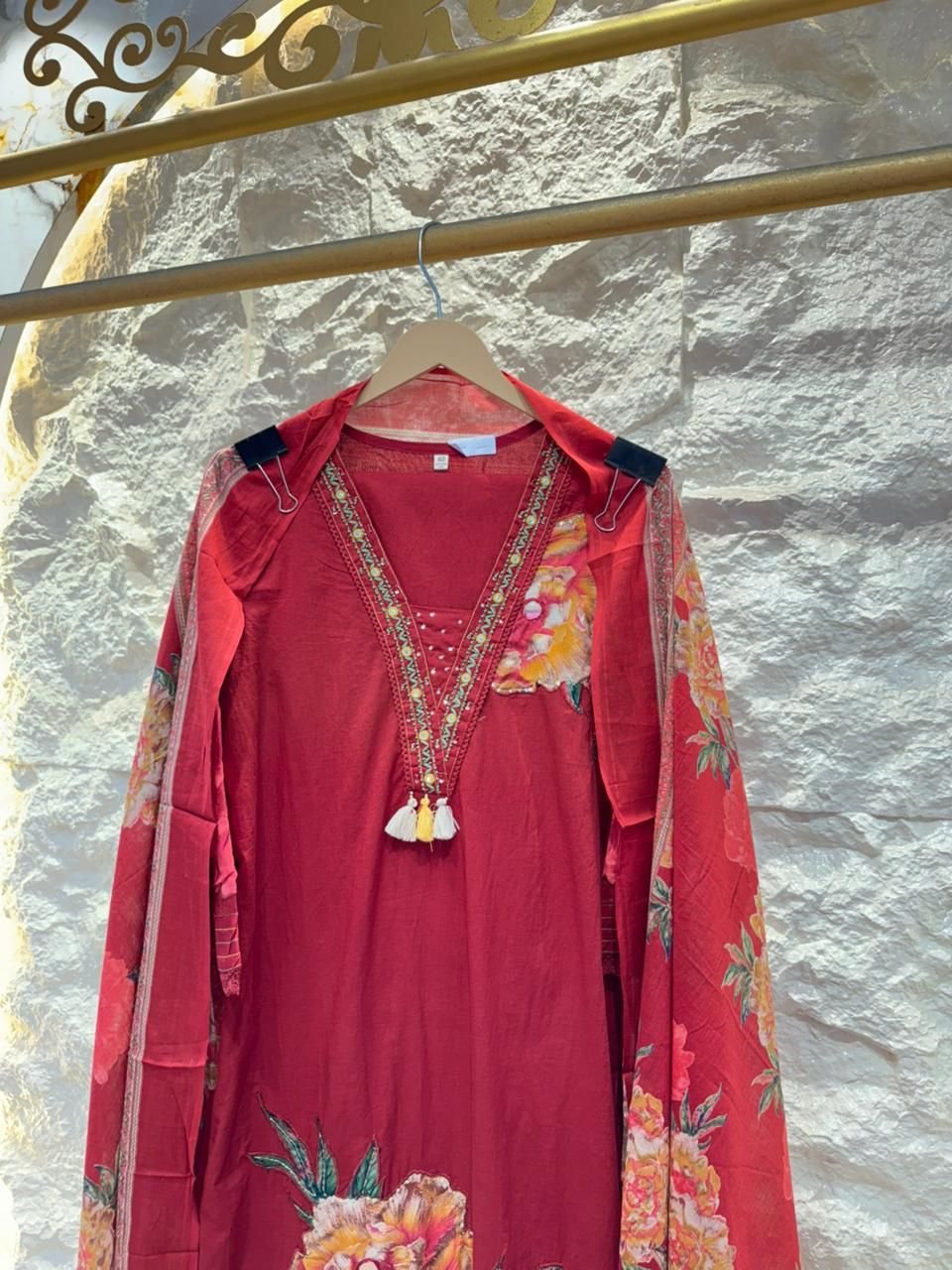 "CRIMSON BLOOM DESIGNER SUIT" image 1