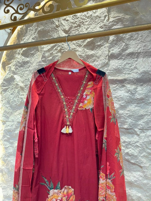 "CRIMSON BLOOM DESIGNER SUIT" image 1