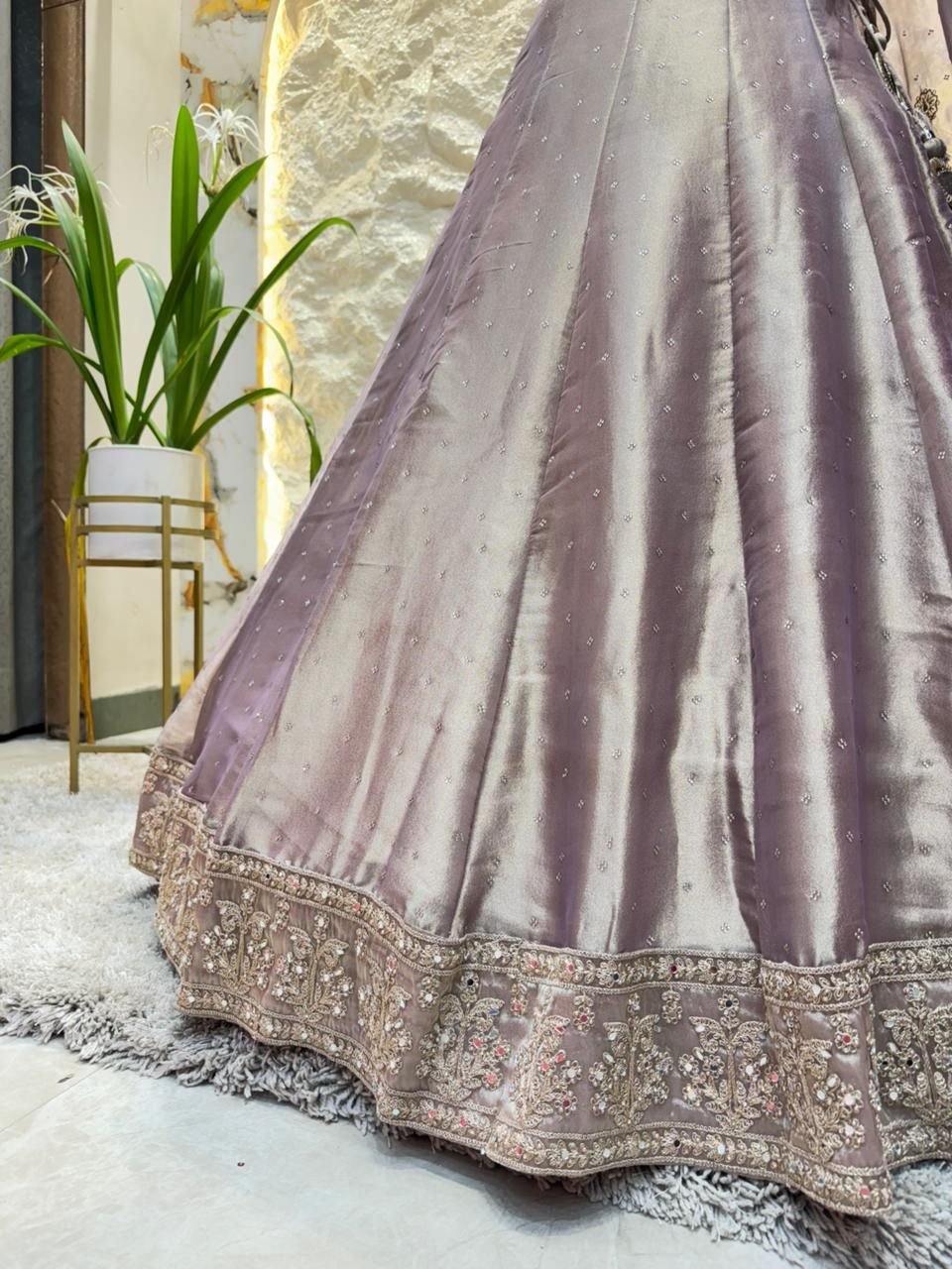"MOONLIT MAUVE MIRRORWORK LEHENGA" image 3