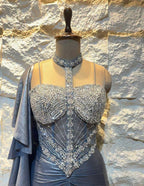 "STEEL GREY GLAM INDO WESTERN" image 1