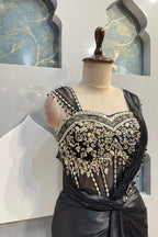 "MIDNIGHT NOIR DRAPE SAREE" image 2