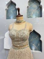 "IVORY & SAGE EMBROIDERED INDO-WESTERN" image 2