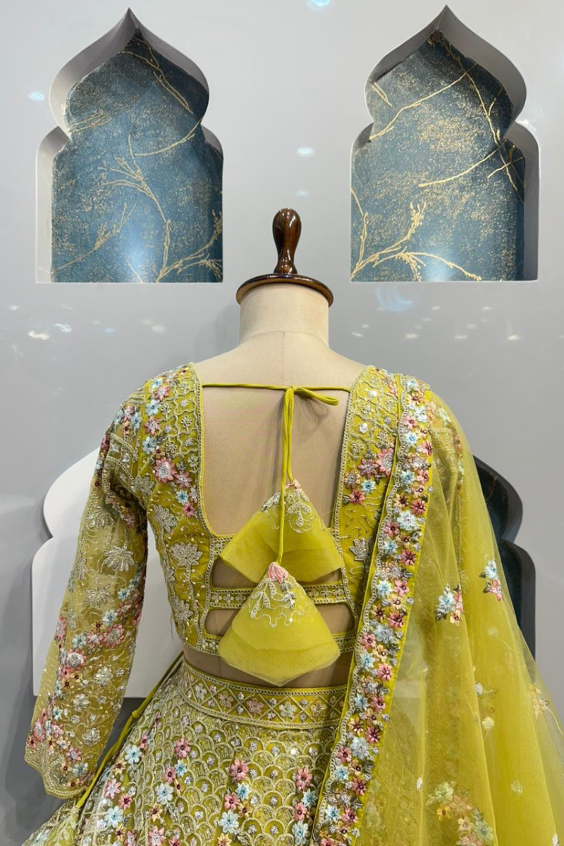 "EMERALD BLOOM LEHENGA" image 5