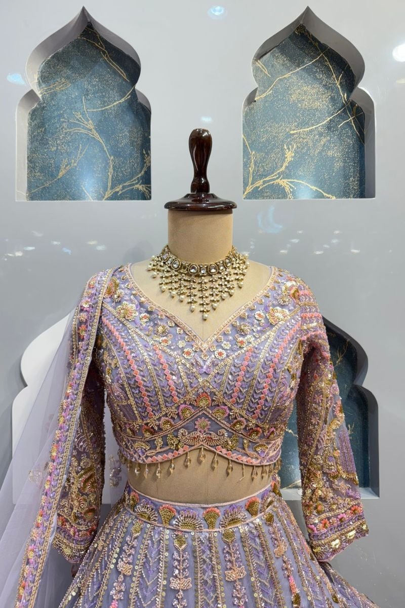 "ROYAL LAVENDER HEIRLOOM LEHENGA" image 1
