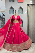 "RANI PINK REGAL FLARE LEHENGA" image 0