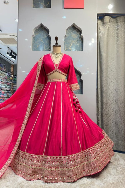 "RANI PINK REGAL FLARE LEHENGA" image 0