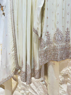 "IVORY PEARL EMBROIDERED SHARARA" image 3