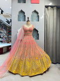 "SUNSET BLOOSOM OMBRE LEHENGA" image 0