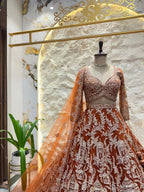 "ROYAL RUST HERITAGE LEHENGA" image 3
