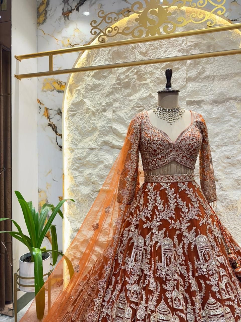 "ROYAL RUST HERITAGE LEHENGA" image 3