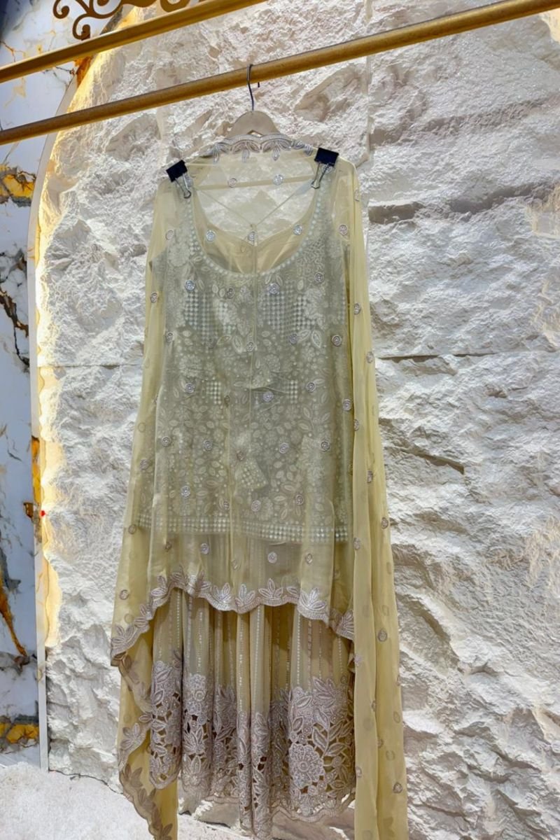 "GOLDEN GLOW HEAVILY SHARARA SUIT" image 4
