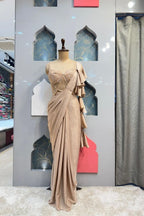 "CHAMPAGNE GLAMOUR DRAPE SAREE" image 0