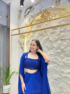 "ROYAL SAPPHIRE DRAPPED INDO-WESTERN" image 1
