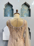"CHAMPAGNE BEIGE EMBELLISHED SHARARA" image 4