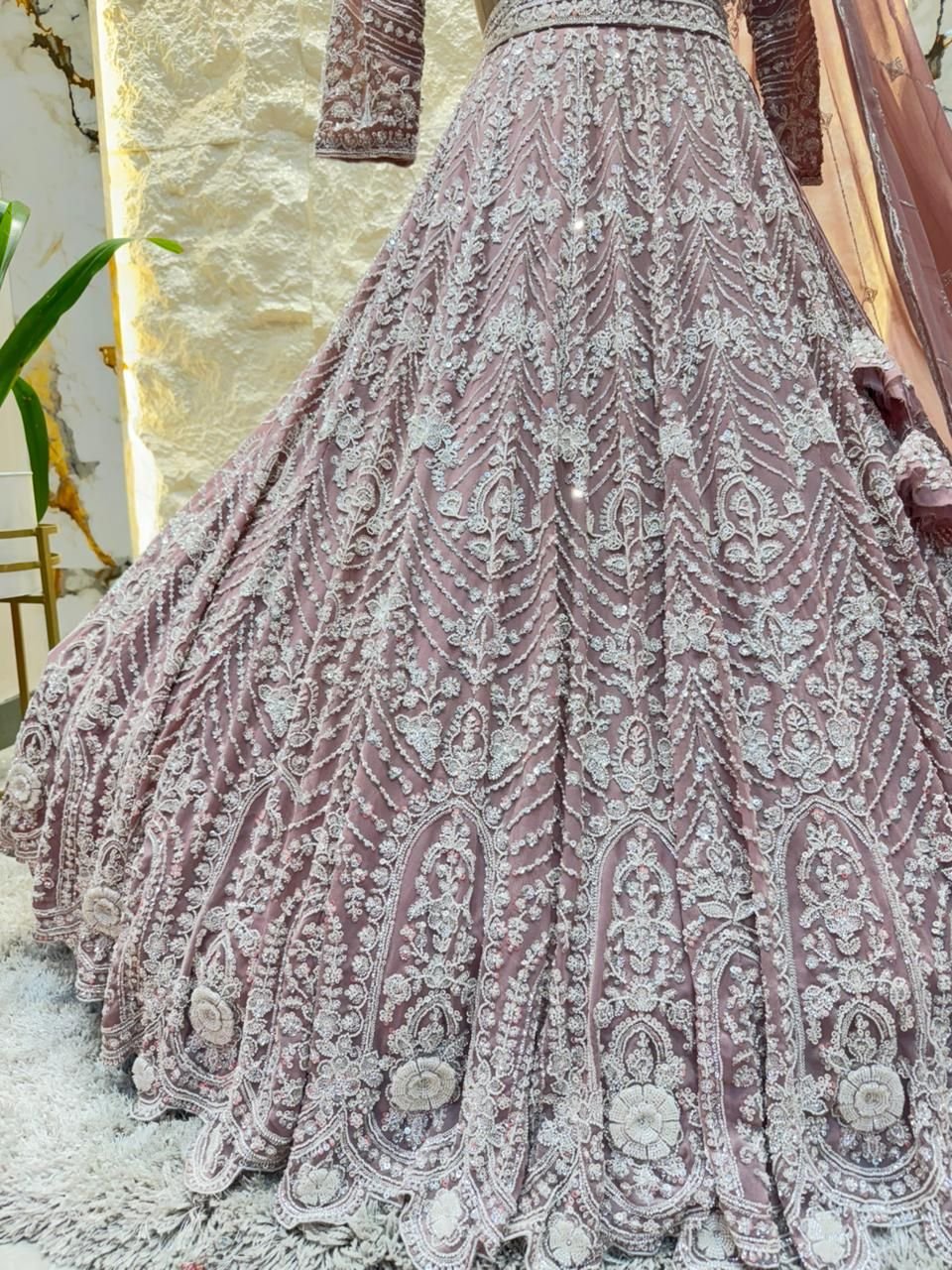 "BLUSH ROYALE EMBROIDERED LEHENGA" image 4