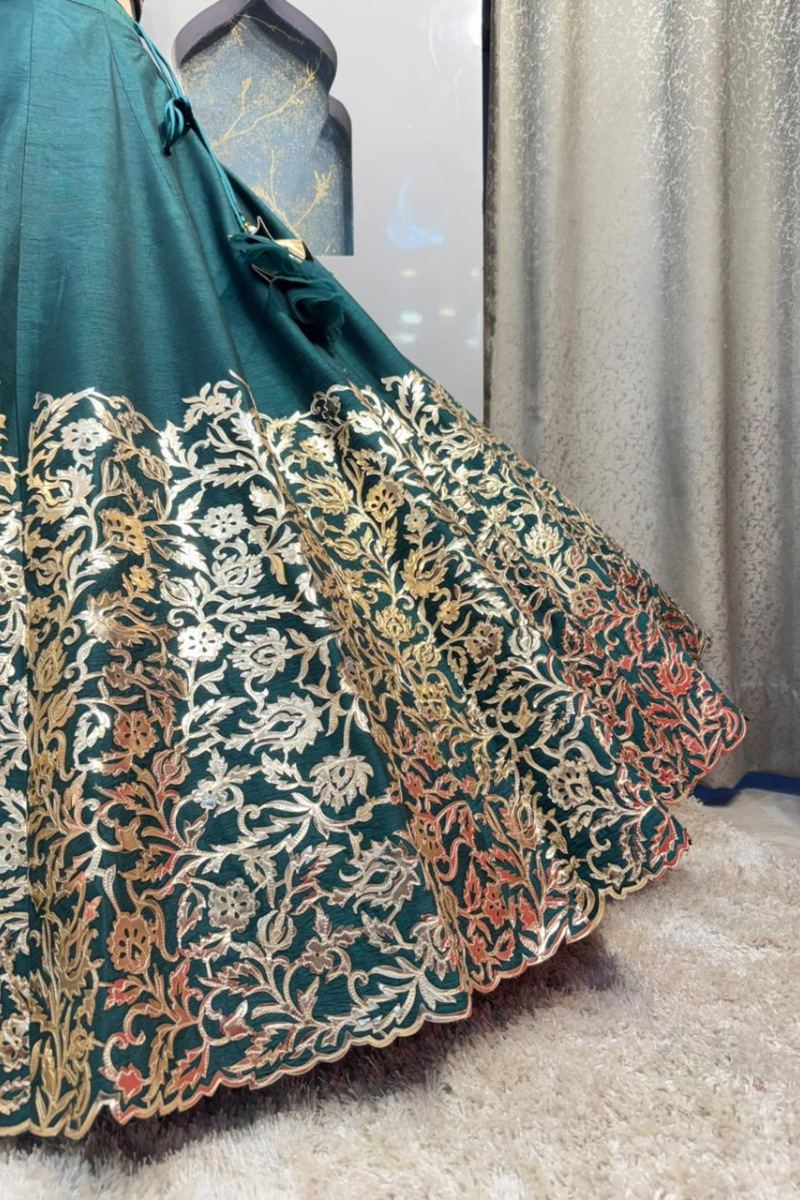 "EMERALD HEIRLOOM LEHENGA" image 3