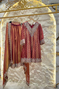 "RUST RADIANCE MIRRORWORK SUIT" image 0
