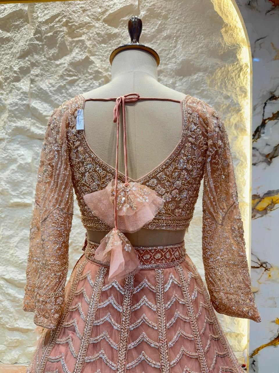 "BLUSH ROYALE HEAVILY EMBROIDERED LEHENGA" image 5