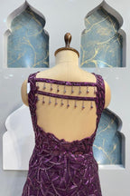 "ROYAL PLUM DRAPE INDO- WESTERN" image 4