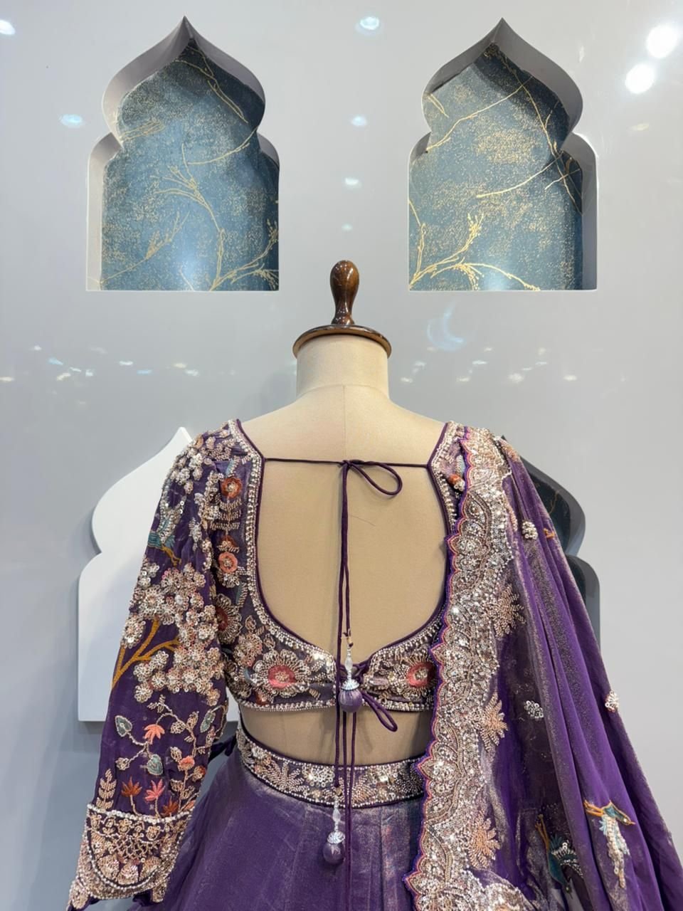 "ROYAL TWILIGHT GARDEN EMBROIDERED LEHENGA" image 4