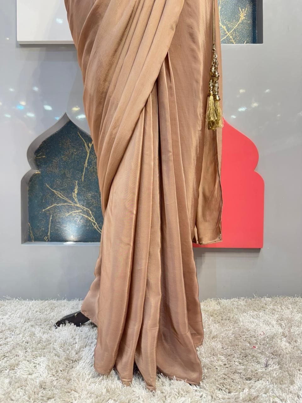 "CHAMPAGNE ELEGANCE SAREE" image 3