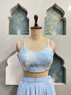 " SKY BLUE CONTEMPORARY INDO-WESTERN" image 2