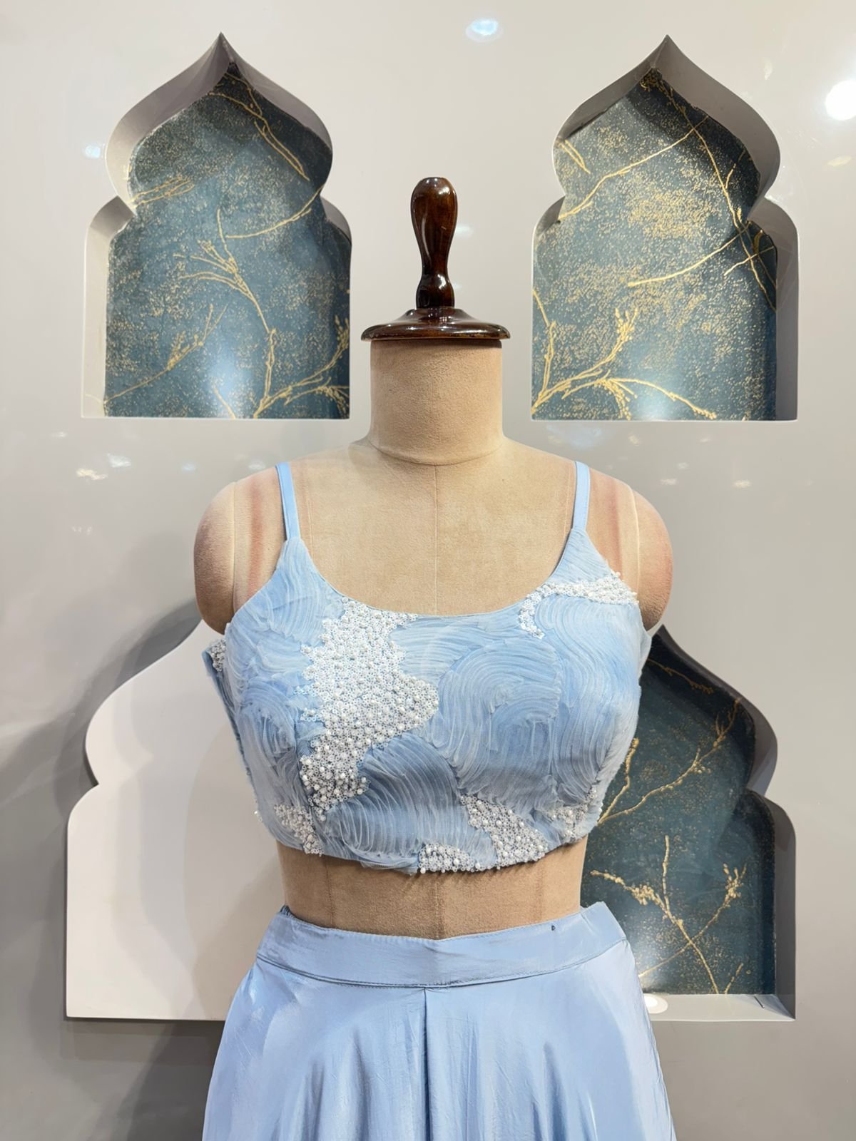 " SKY BLUE CONTEMPORARY INDO-WESTERN" image 2