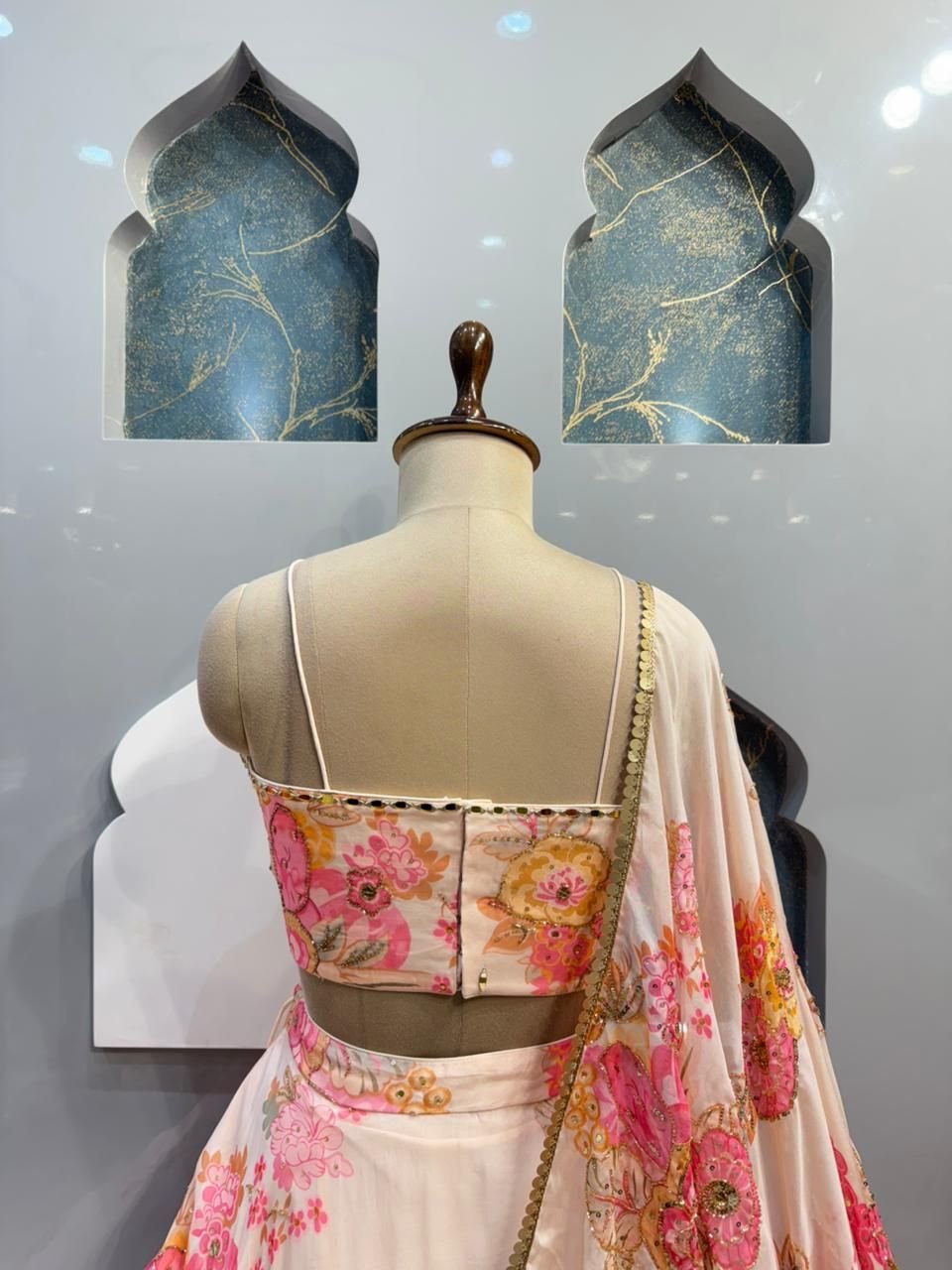 "BLUSH BLOOM FLORAL LEHENGA" image 5