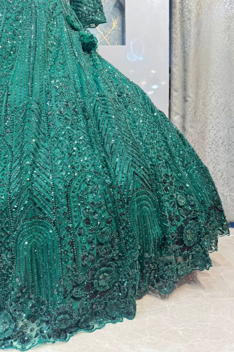 "EMERALD LUXE LEHENGA" image 3