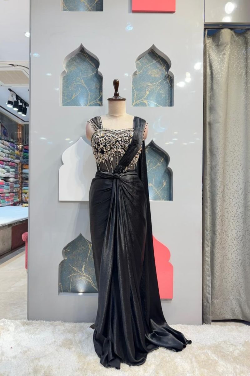 "MIDNIGHT NOIR DRAPE SAREE" image 0
