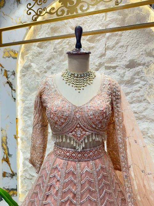 "BLUSH ROYALE HEAVILY EMBROIDERED LEHENGA" image 1