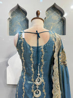 "ROYAL TEAL EMBROIDERED SHARARA" image 5