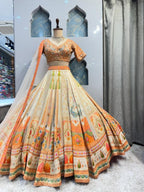 "PEACH GARDEN ROYALE LEHENGA" image 3