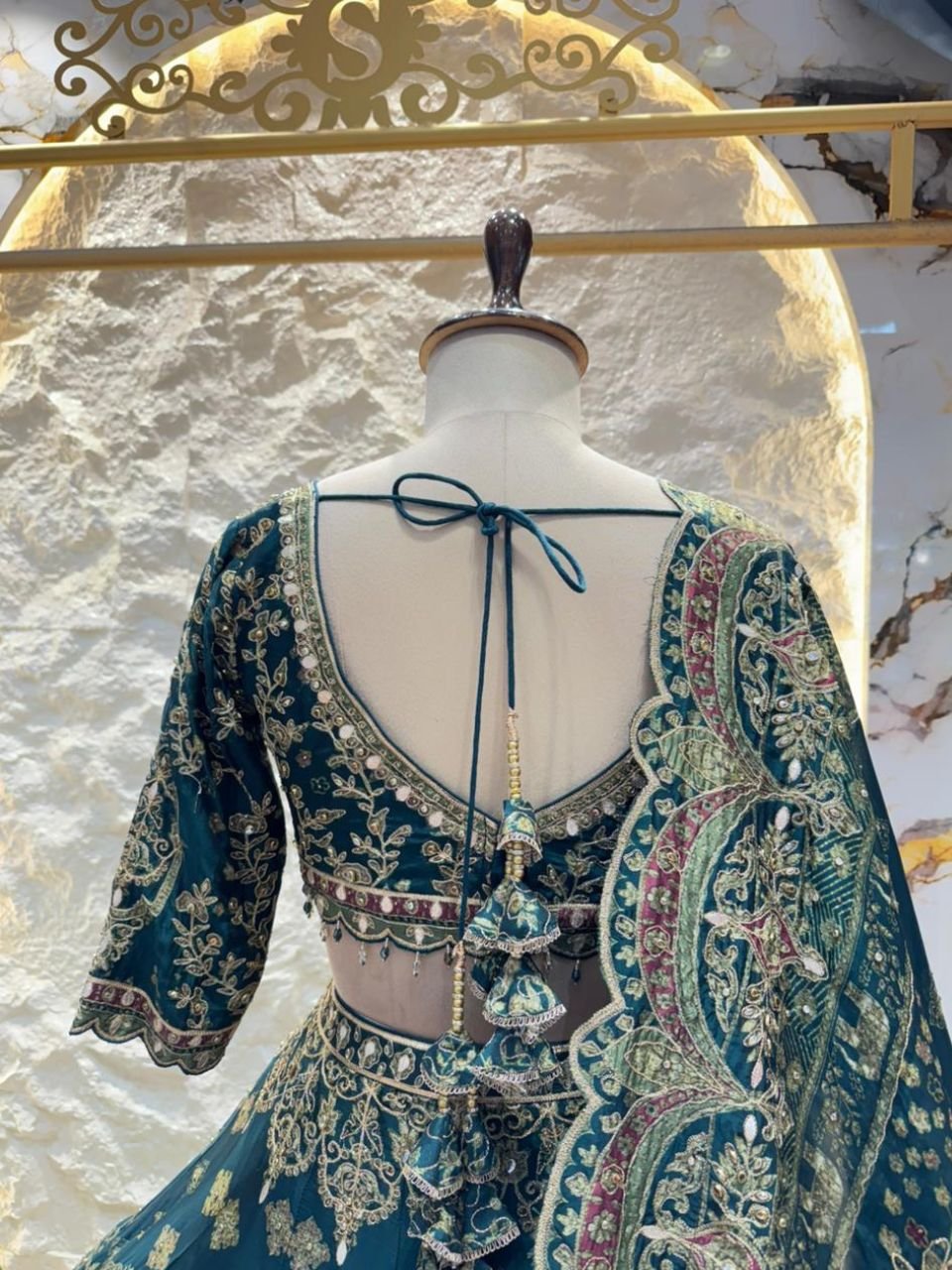 "REGAL TEA GREEN LEHENGA" image 5