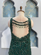 "ROYAL FOREST GREEN DRAPE ENSEMBLE" image 5