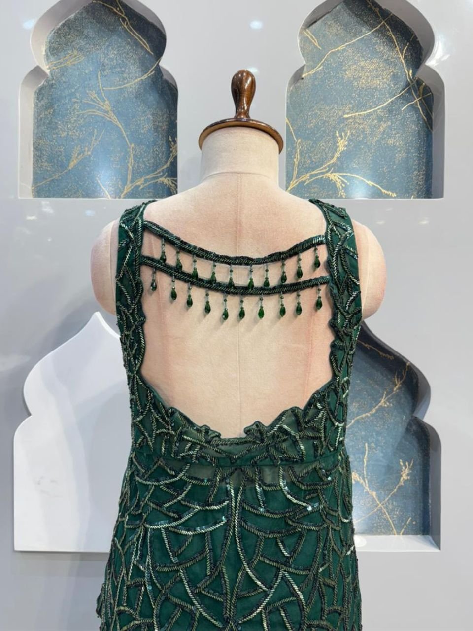 "ROYAL FOREST GREEN DRAPE ENSEMBLE" image 5