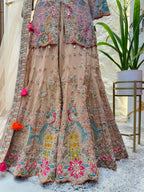 "NOOR-E PASTEL EMBROIDERED SHARARA" image 3