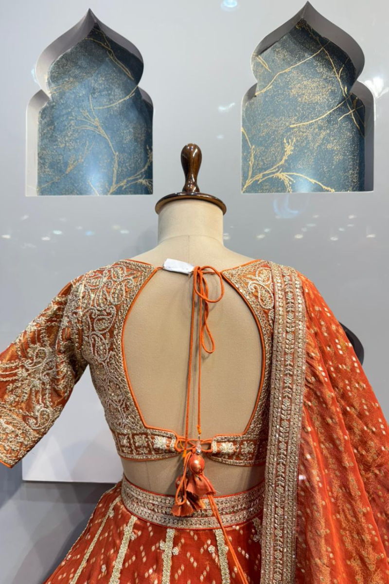 "PEACH ROYALE LEHENGA" image 5